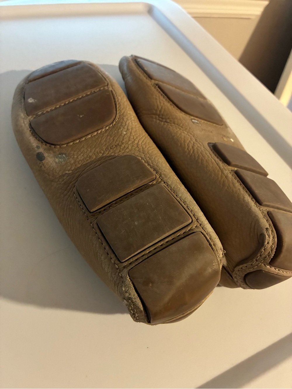 Tory Burch Tan Leather Logo Driving Loafers - Picture 5 of 6